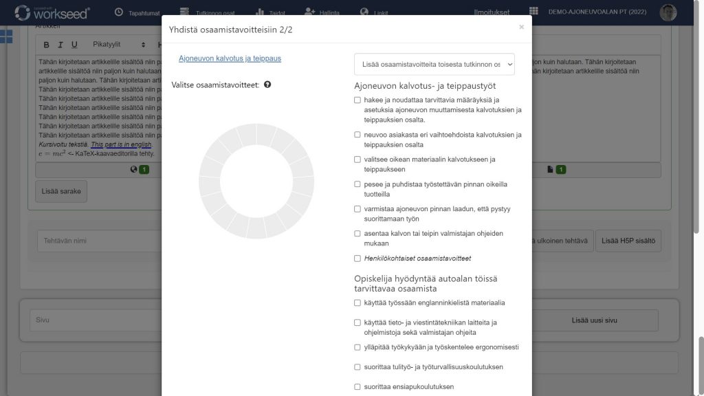 Yhdista osaamistavoitteisiin 2