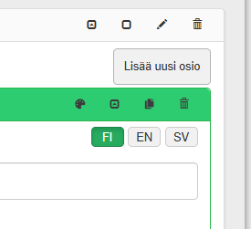 Muokkaus kielen valinta