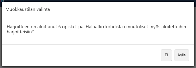 Muokkaustilan valinta