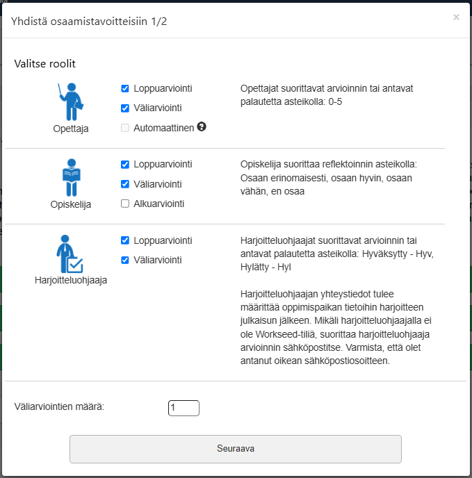 Yhdista osaamistavoitteisiin 1