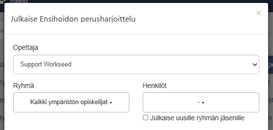 Julkaisu kaikille opiskelijoille selkeytyy