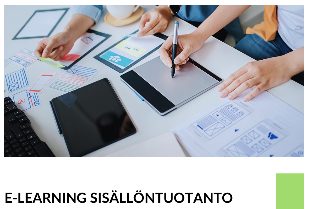kansikuva e-kirjalle elearning -sisällöntuotanto