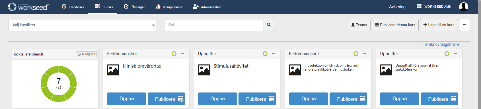 Kurser och övningar
