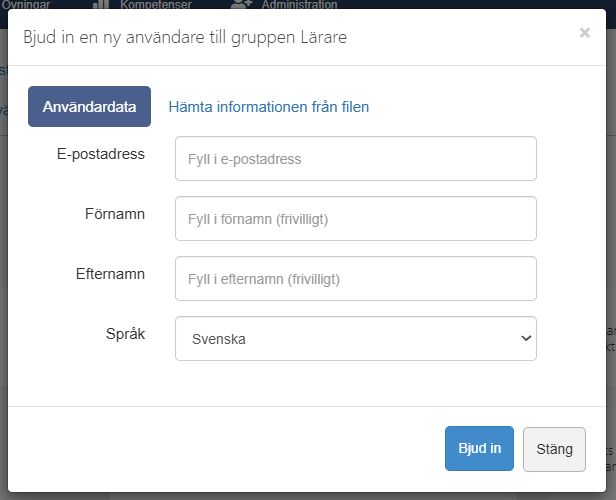 Lägg till en lärare manuellt