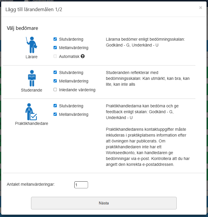 Definiera vem har behörighet att bedöma en övning