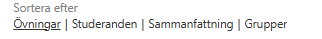 Sortera övningar
