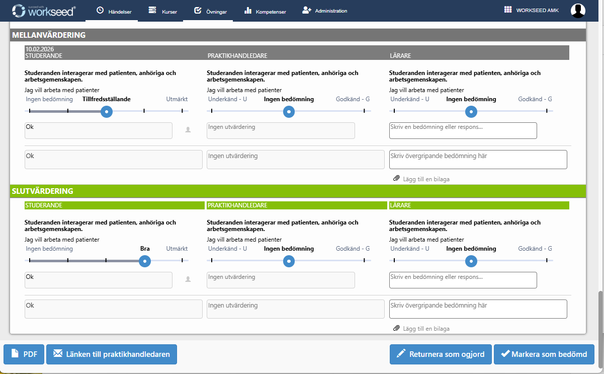Bedömningsverktyg som finns i slutet av rapporten